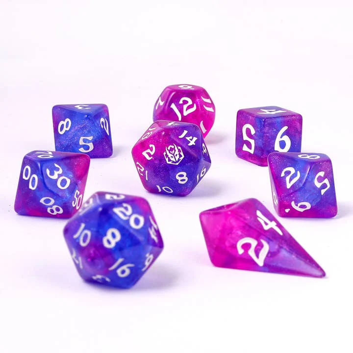 HYMGHO Dice: Wyrmforged Rollers - Rounded Edge - 8 Piece Polyhedral Dice Set - Fairy Farts - Image 3