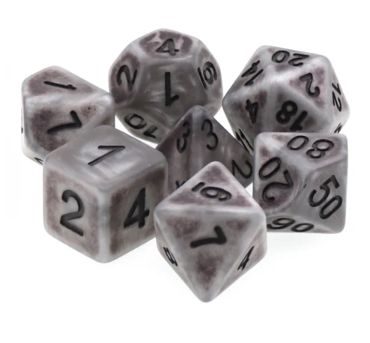 "Iron Fish" - Antique Gray Matte - Polyhedral Dice (7) - Level One Dice