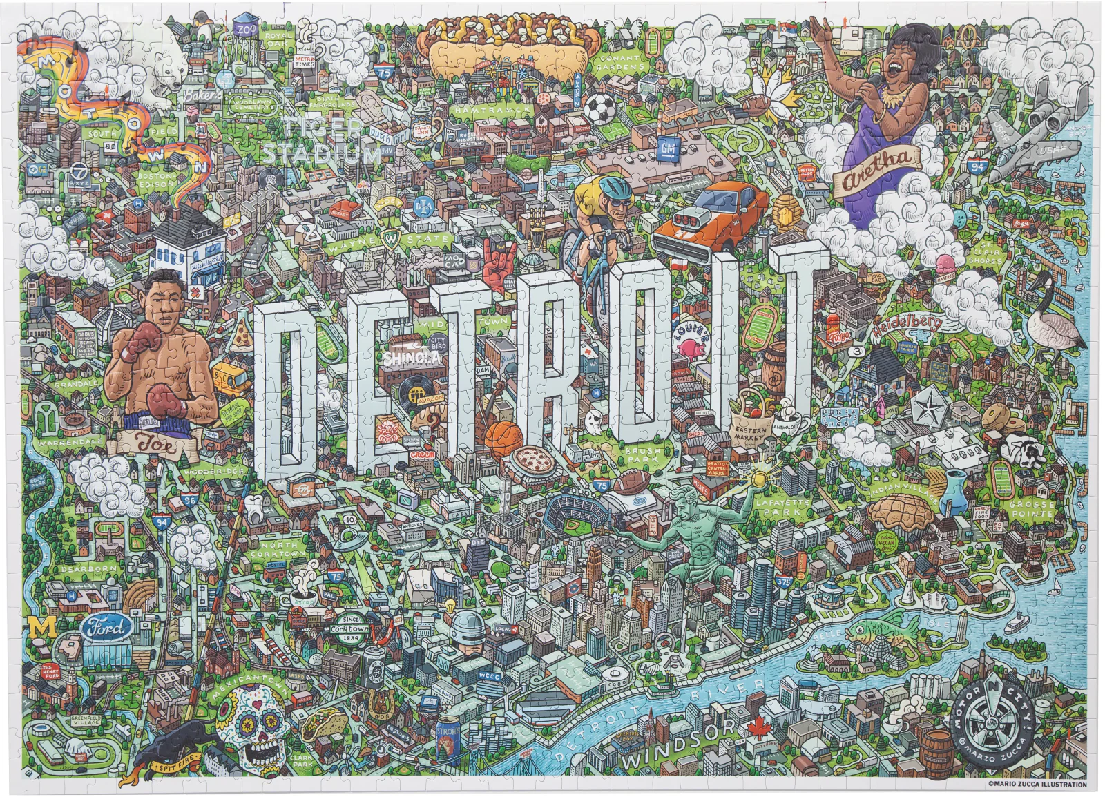 Kansas City Puzzle Company: Detroit Map Puzzle - 1000 Piece Puzzle - Image 2