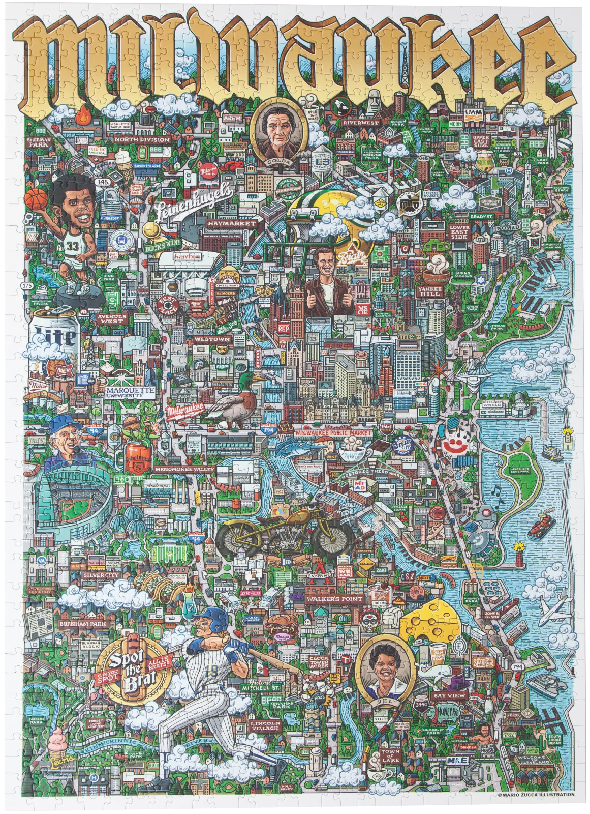 Kansas City Puzzle Company: Milwaukee Map Puzzle - 1000 Piece Puzzle - Image 2
