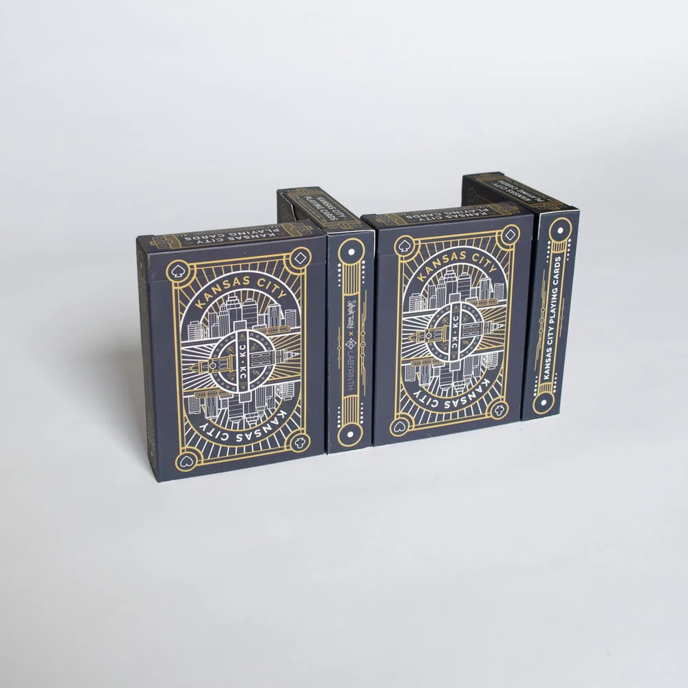 KC Labyrinth: Kansas City Playing Cards - Landmarks - Art Deco - Blue - Image 2