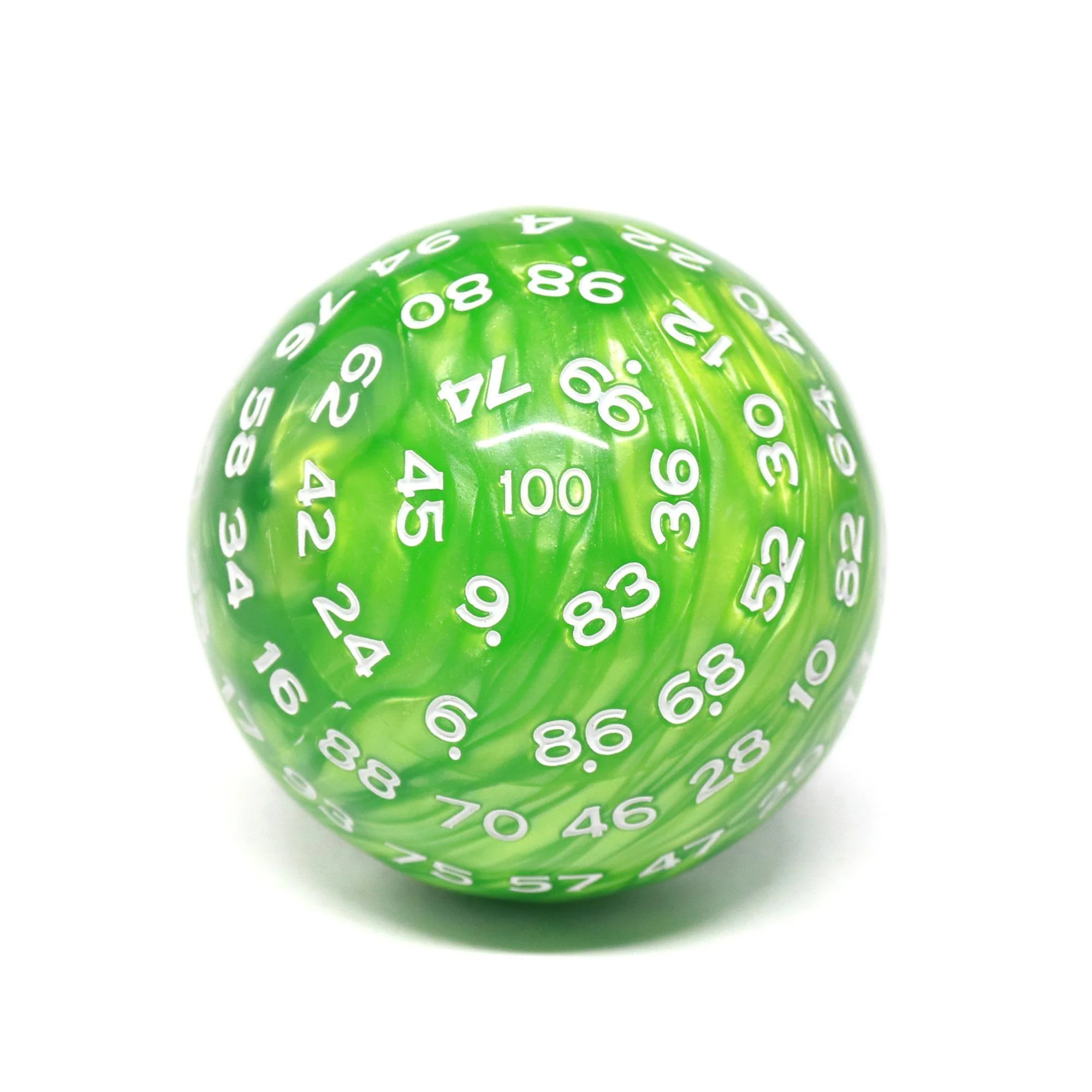 "Keylime" - Green Swirl with White - D100 - Level One Dice