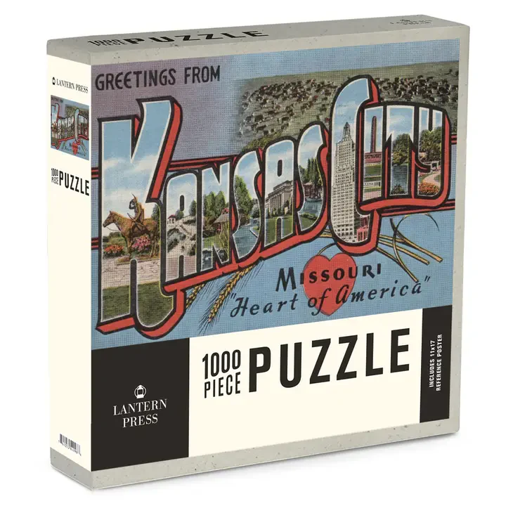 Lantern Press: Greetings from Kansas City, Missouri  - 1000 Piece Puzzle