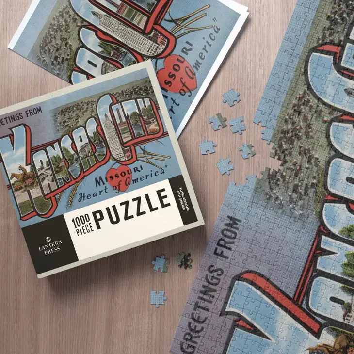 Lantern Press: Greetings from Kansas City, Missouri  - 1000 Piece Puzzle - Image 2