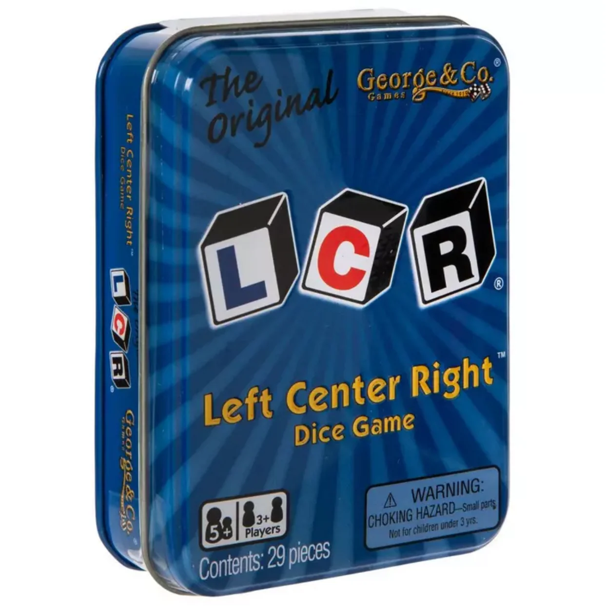 Left Center Right: Blue Tin