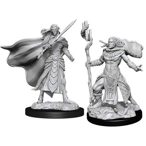 WizKids: Magic the Gathering Miniatures - Elf Fighter & Elf Cleric - Unpainted