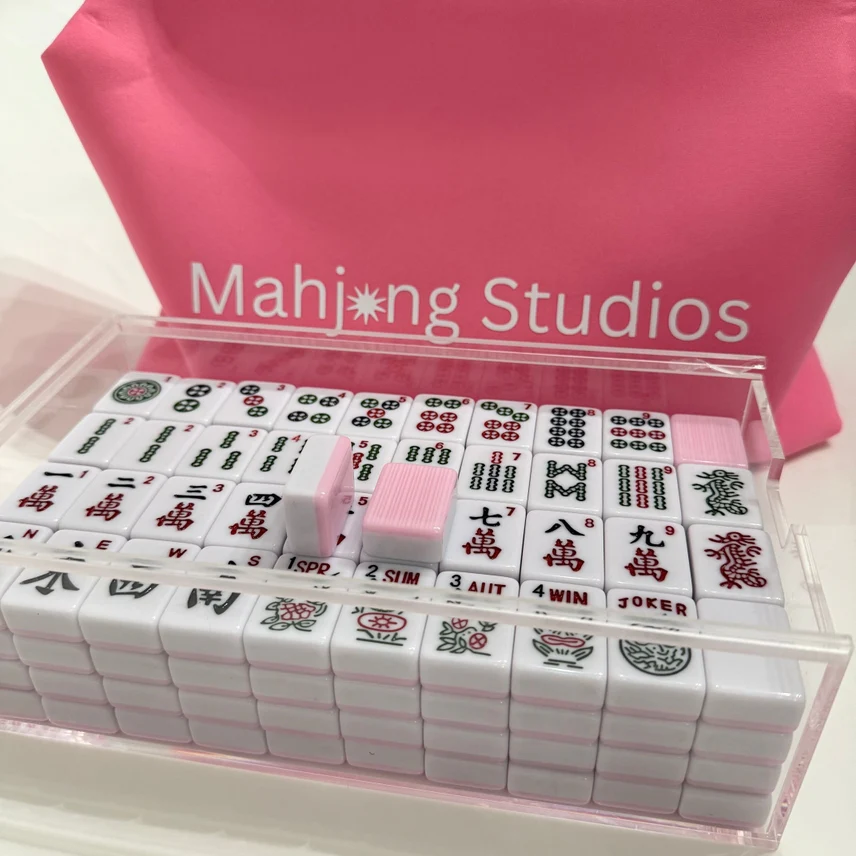 Mahjong Studios: American Mahjong Tile Set 166 Tiles - All in One Mahjong Bundle - 2-Color Tiles -  4 COLOR Rack & Pusher set (4 pack) - Image 2