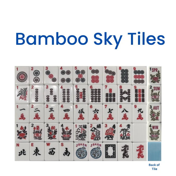 Mahjong Studios: American Mahjong Tile Set 166 Tiles - All in One Mahjong Bundle - Bamboo Sky Tiles - Pink Rack & Pusher set (4 pack) - Image 3