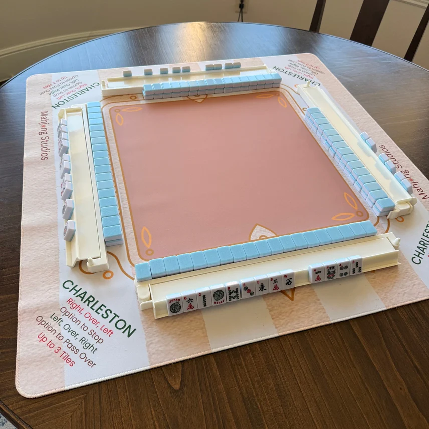 Mahjong Studios: Mahjong Rack - White Mahjong Rack and Pusher Set - Ivory - Image 2