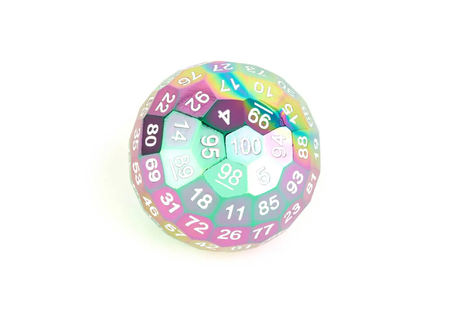 Metallic Dice Games: New and Improved 100 Sided Dungeons and Dragons Die - Metallic Prism Rainbow