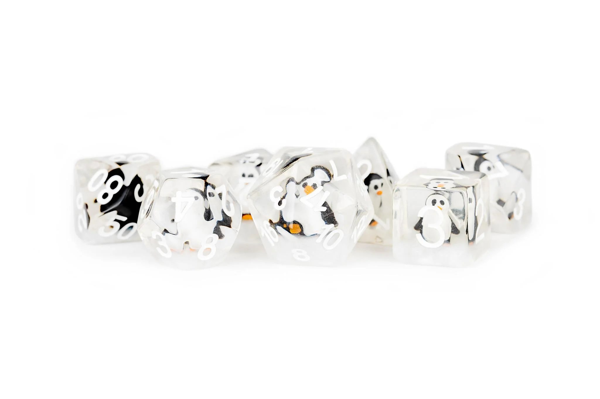 Metallic Dice Games: Penguin Dice 16mm Resin - Polyhedral Dice Set (7)