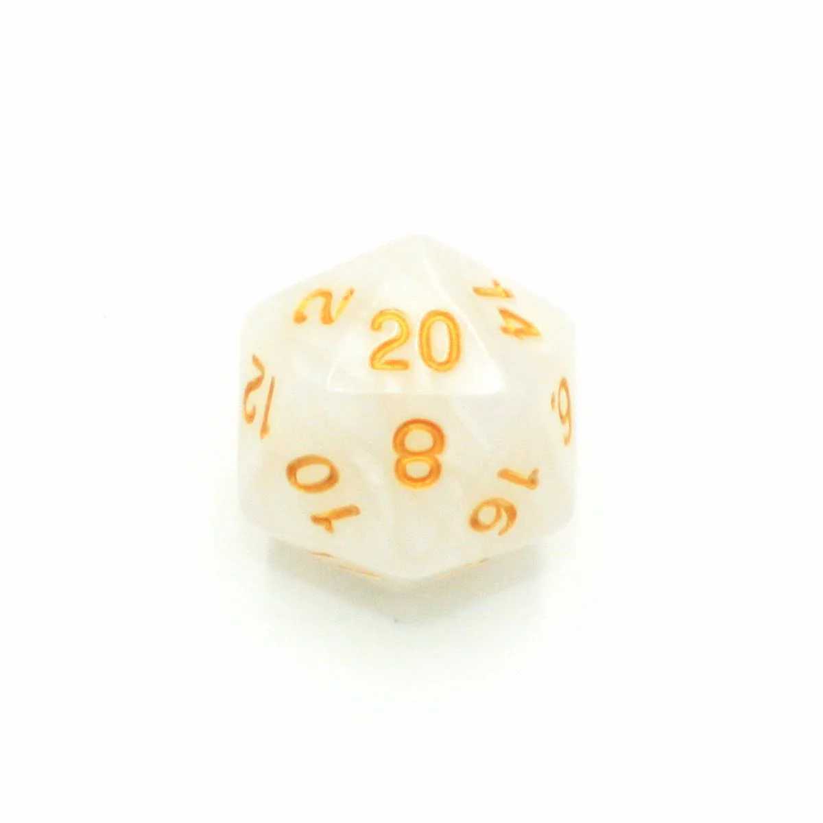 "Milk and Honey" - White Marble with Gold - Polyhedral Dice (7) - Level One Dice - Image 4