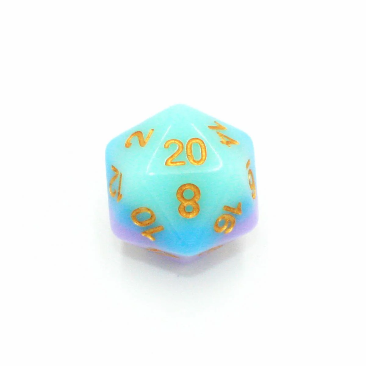 "Mixed Berry" - Blue and Purple Layer with Gold - Polyhedral Dice (7) - Level One Dice - Image 4