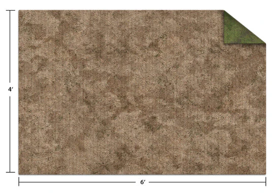 Monster Game Mat: Broken Grassland / Desert Scrubland 6ft x 4ft - Gridded
