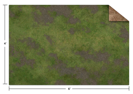 Monster Game Mat: Broken Grassland / Desert Scrubland 6ft x 4ft - Ungridded