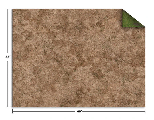 Monster Game Mat: Broken Grassland / Desert Scrubland Un-gridded Game Mat 44in x 60in