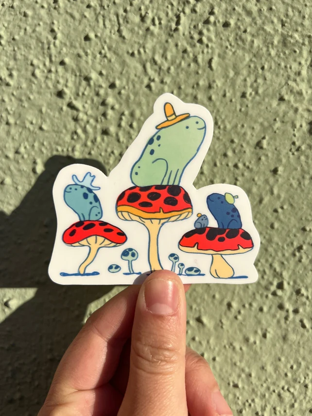 Natalie Andrewson: Sticker - Frog Friends with Hats - Image 3