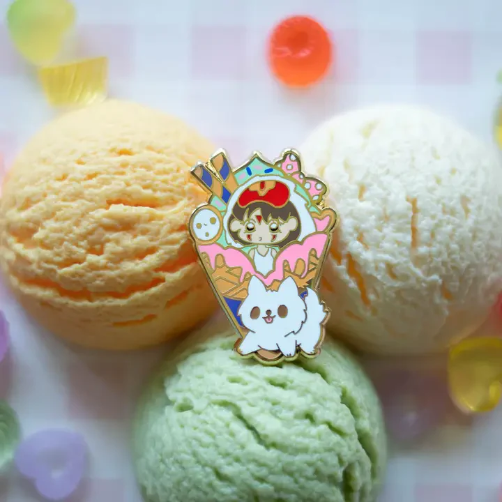 Naytendo: Anime Princess Mononoke Ice Cream Enamel Pin