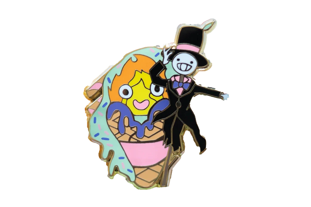 Naytendo: Studio Ghibli Calcifer and Turnip Head Ice Cream Enamel Pin