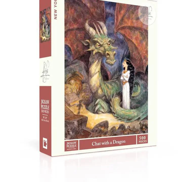 New York Puzzle Company: Chat with A Dragon - 500 Piece Puzzle
