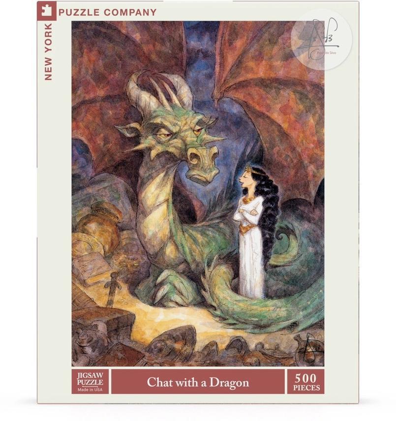 New York Puzzle Company: Chat with A Dragon - 500 Piece Puzzle - Image 2