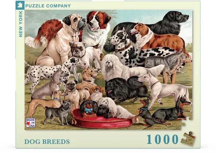 New York Puzzle Company: Dog Breeds - 1000 Piece Puzzle - Image 2