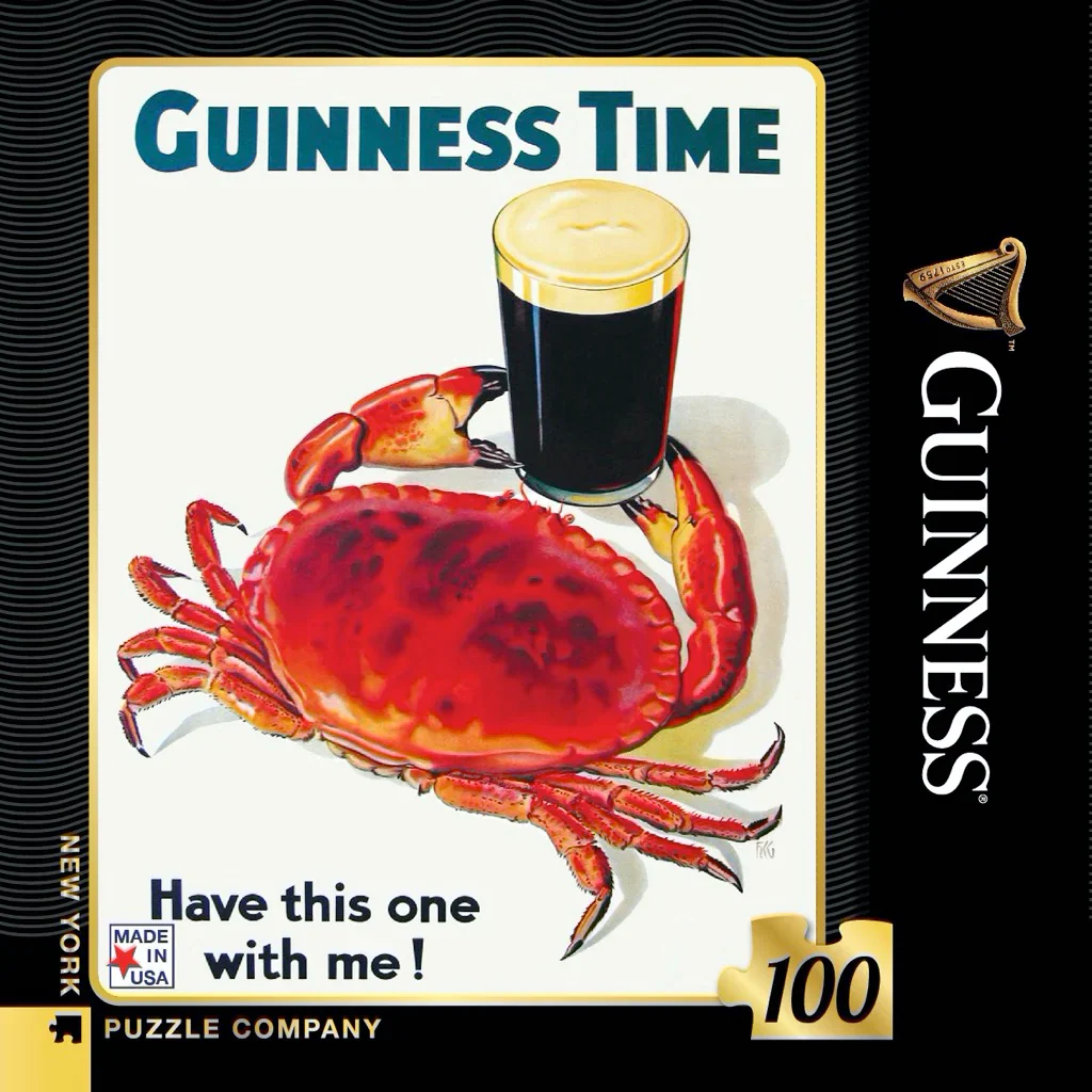 New York Puzzle Company: Guinness and Crab Mini - 100 Piece Puzzle