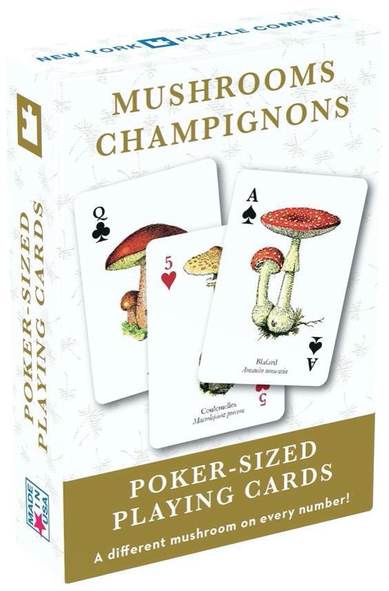 New York Puzzle Company:  Mushrooms Champignons - Playing Cards