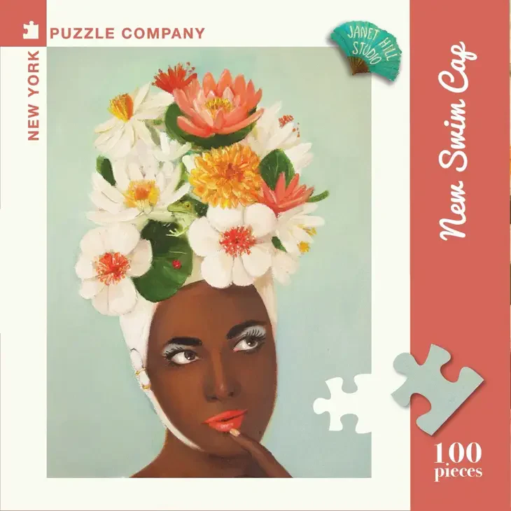New York Puzzle Company: New Swim Cap Mini - 100 Piece Puzzle - Image 2