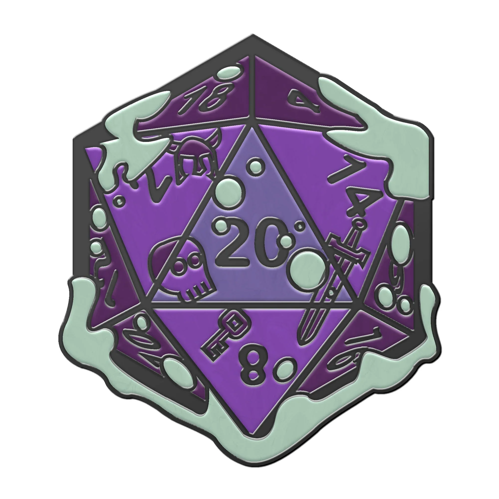 Norse Foundry: Gelatinous D20 Dice Hard Enamel Dice Pin