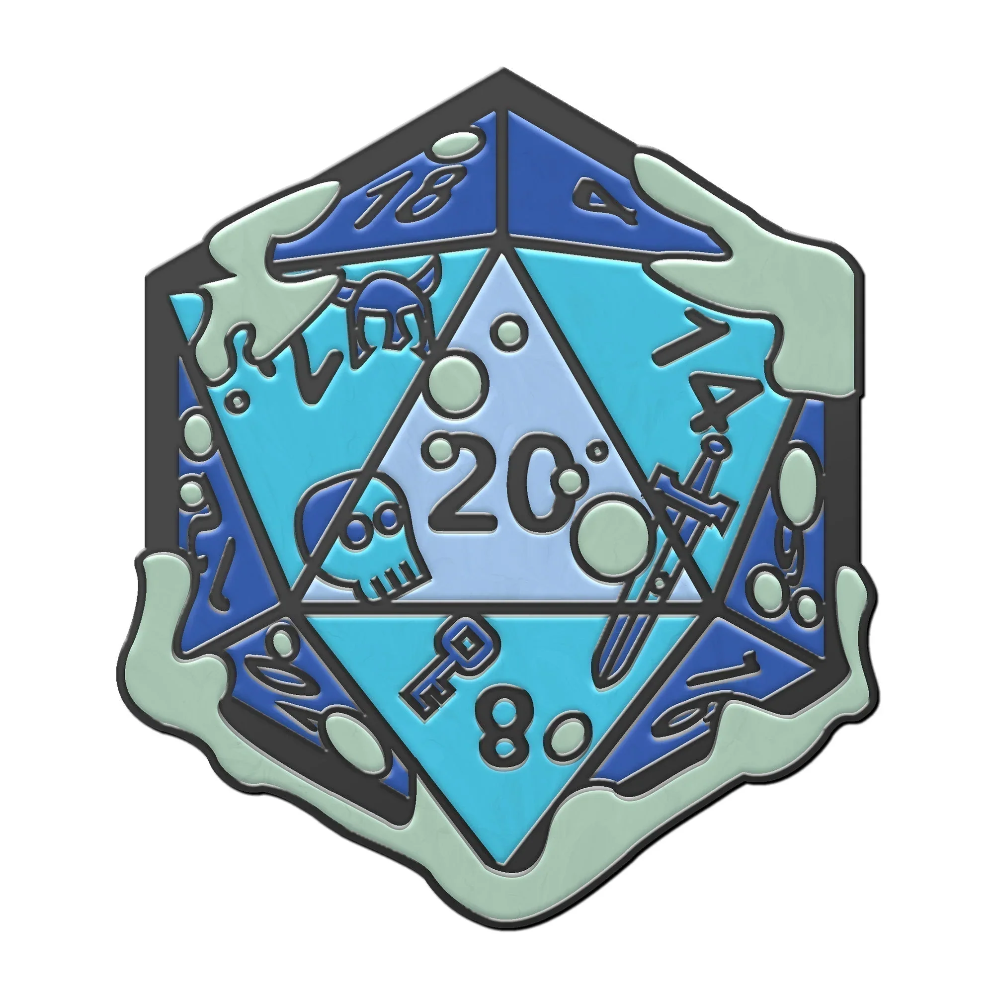 Norse Foundry: Gelatinous D20 Dice Hard Enamel Dice Pin - Image 2