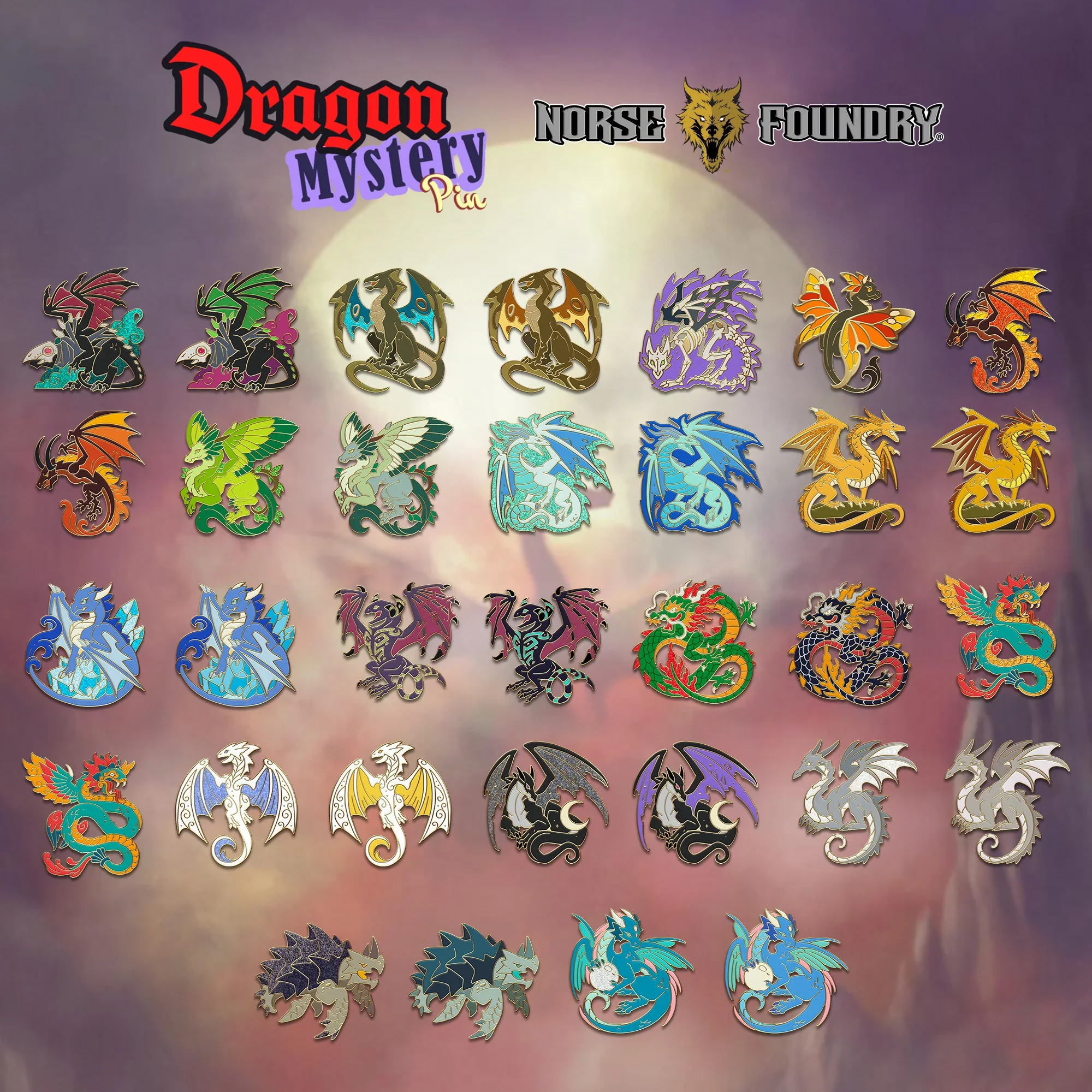 Norse Foundry: Mystery Dragon Pin - Hard Enamel Adventure Dice Pin - Image 2