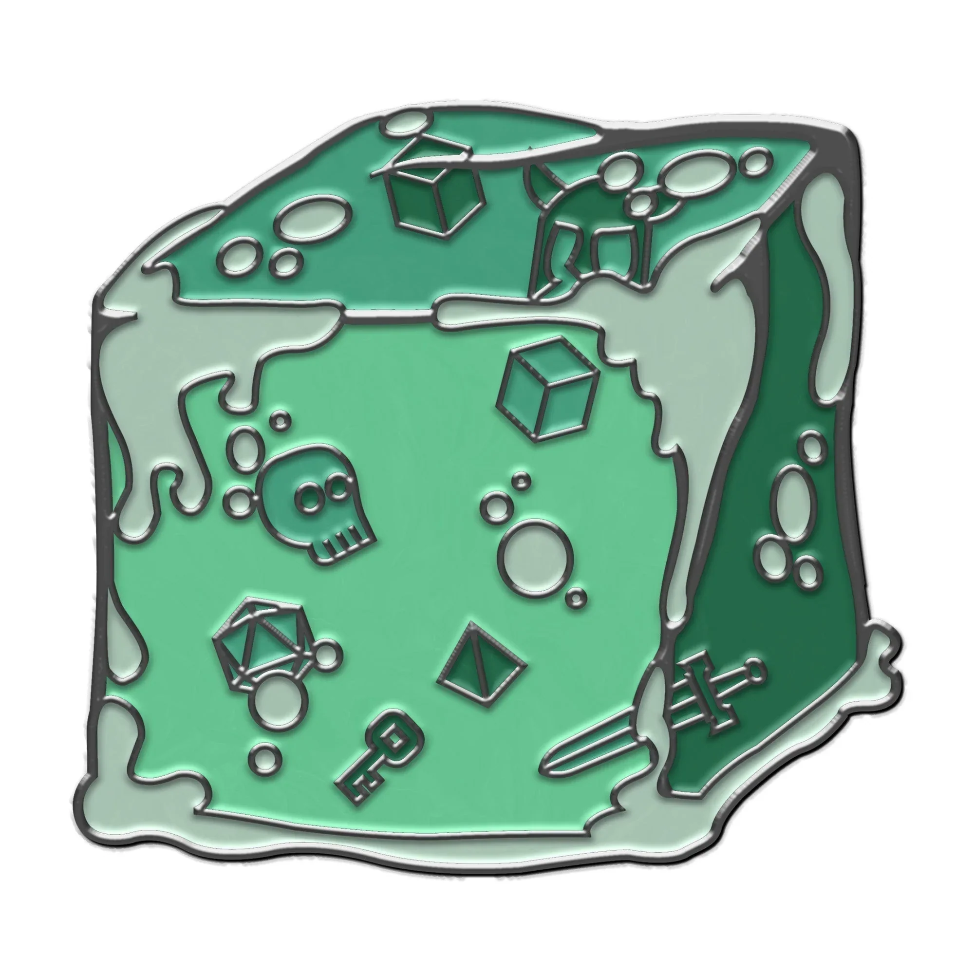 Norse Foundry: Ooze of Doom - Hard Enamel Adventure Dice Pin - Image 2