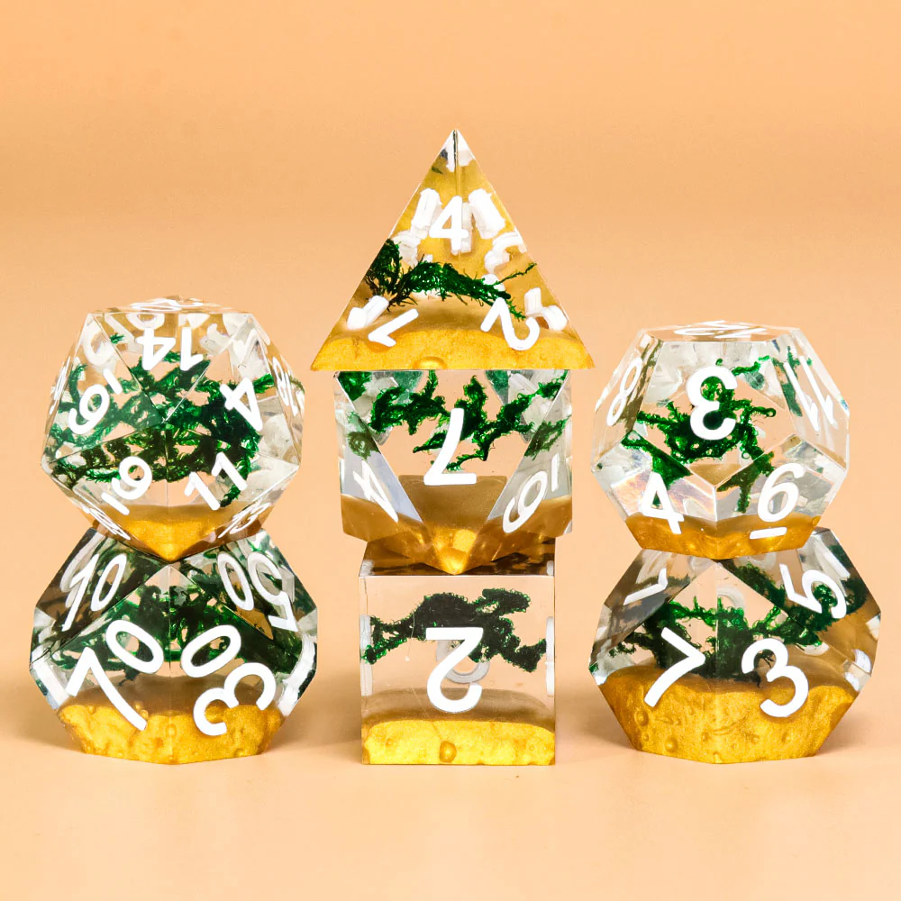 "Oasis" - Polyhedral Dice (7) - Level One Dice