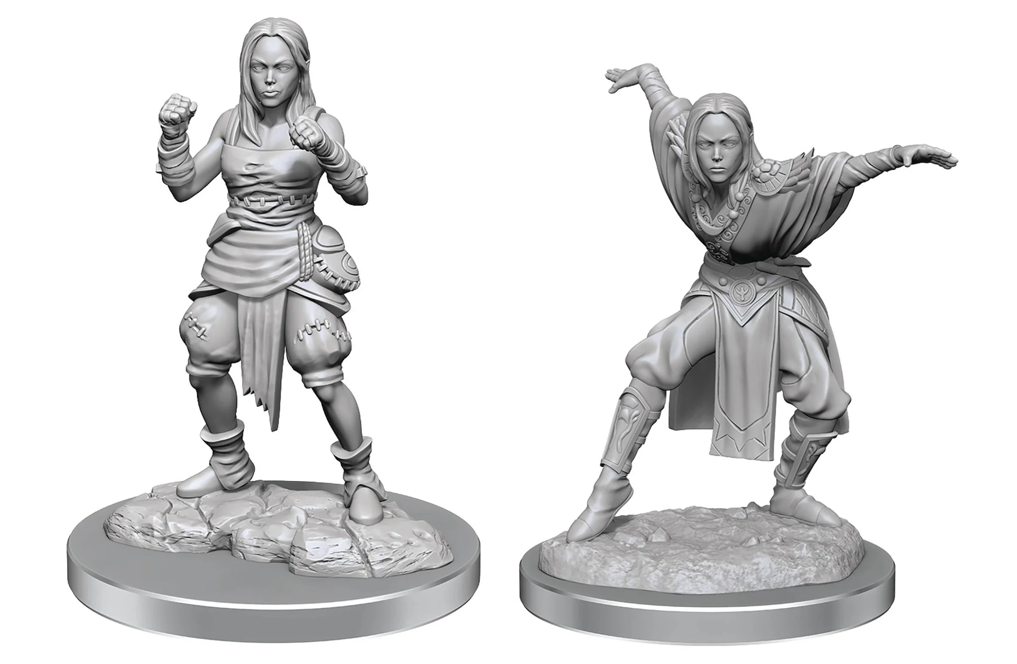 Pathfinder Battles Deep Cuts Miniatures: Half-Elf Monk Females - Unpainted