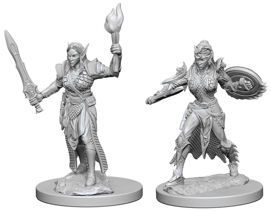 Pathfinder Battles Deep Cuts Miniatures: Elf Fighter Female - Unpainted