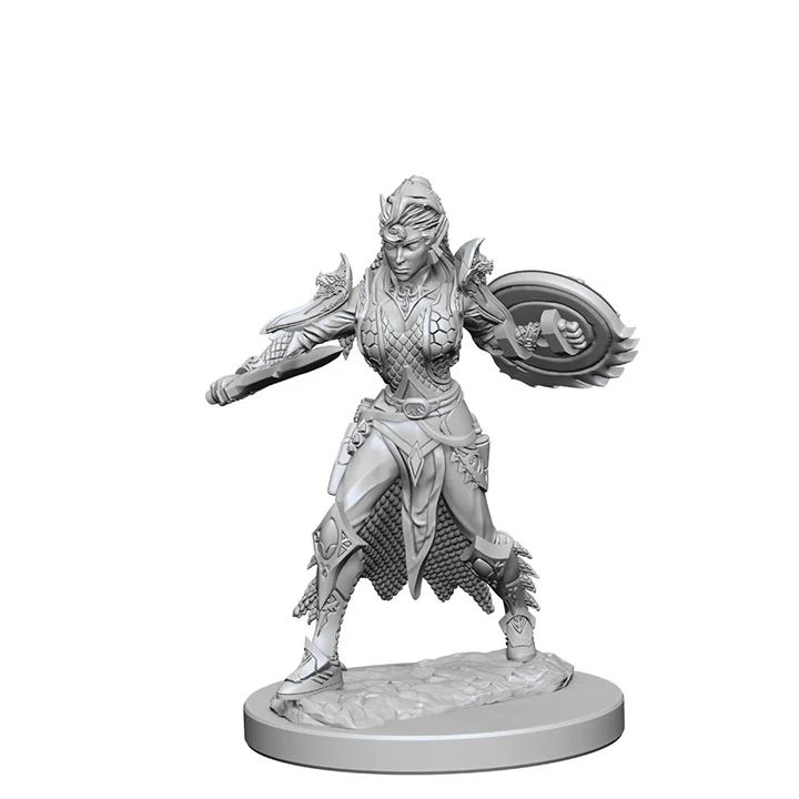 Pathfinder Battles Deep Cuts Miniatures: Elf Fighter Female - Unpainted - Image 3