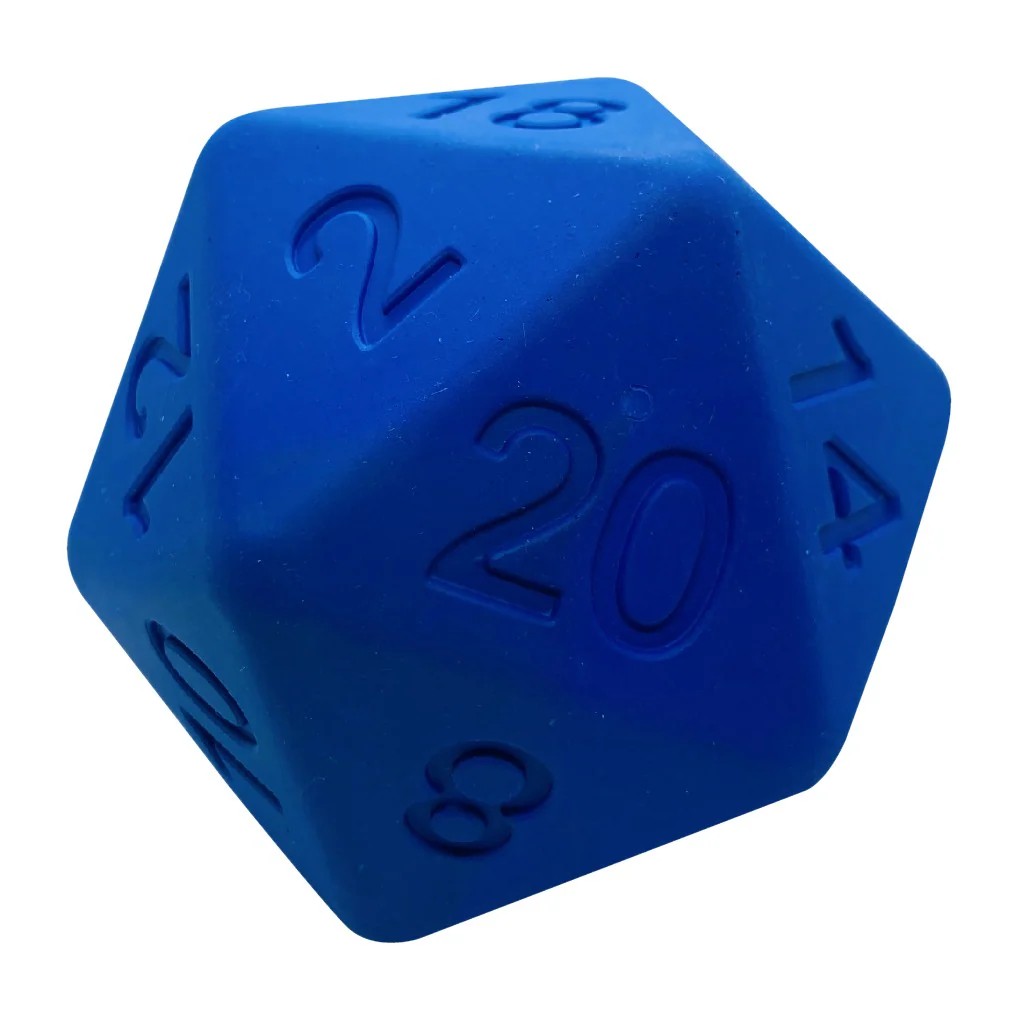 Paw-lymorph Pet Toys: Barbarian Strength D20 treat/chew toy - Blue