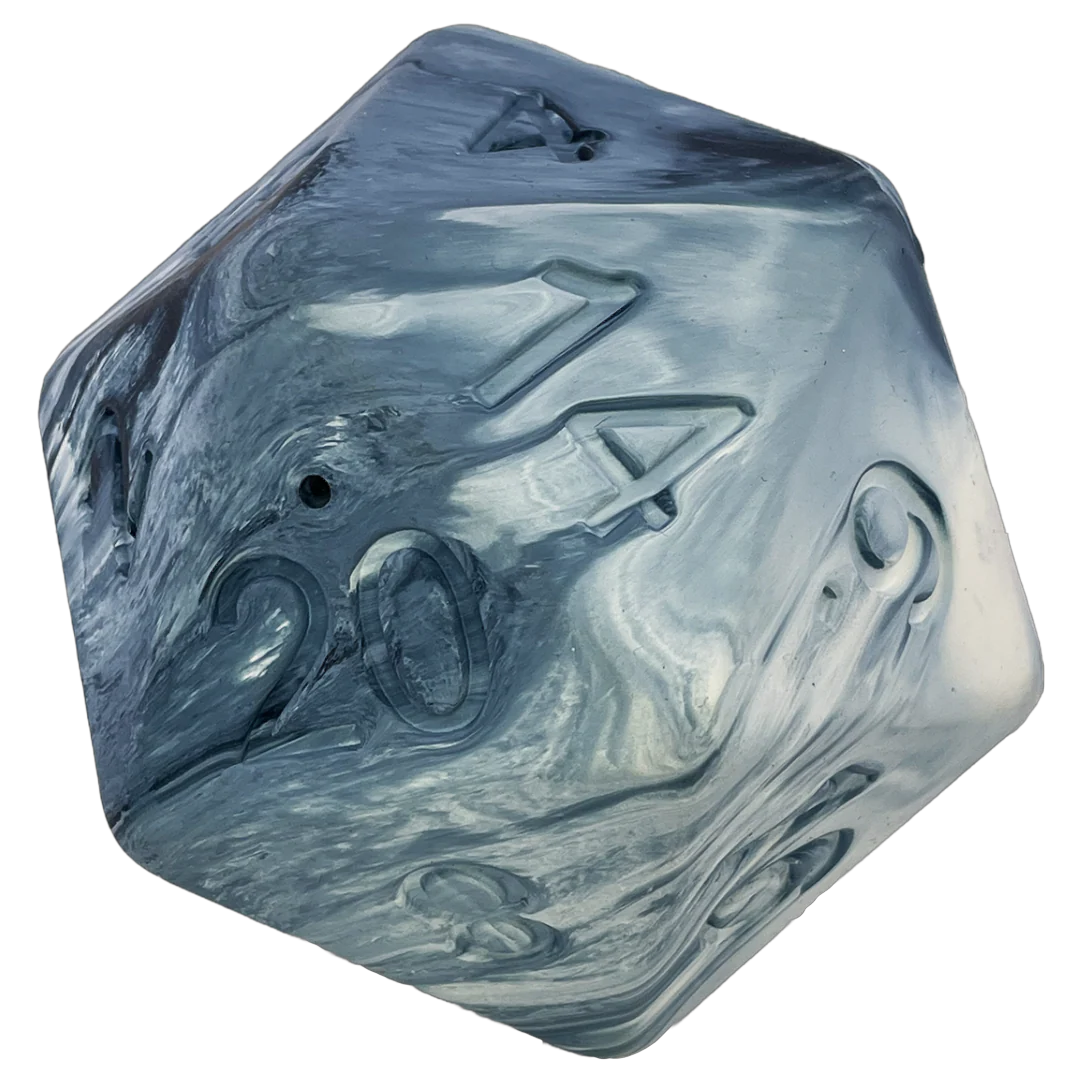 Paw-lymorph Pet Toys: Barbarian Strength D20 treat/chew toy - Gray