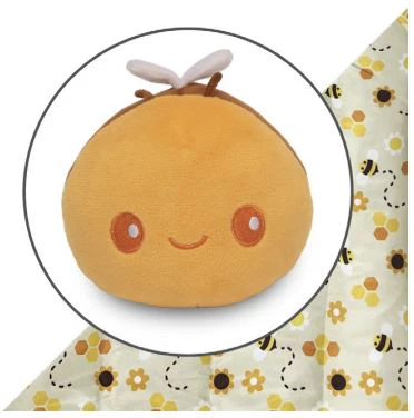 Plushie Tote Bag: Yellow Bees & Honeycomb Tote Bag + Yellow Bee Plushie - Image 2