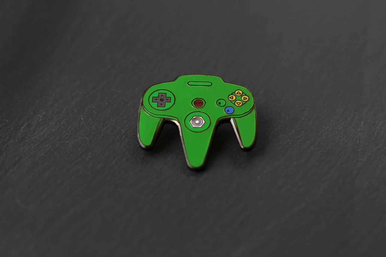 Real Sic: N64 Video Game Controller Enamel Pin - Green