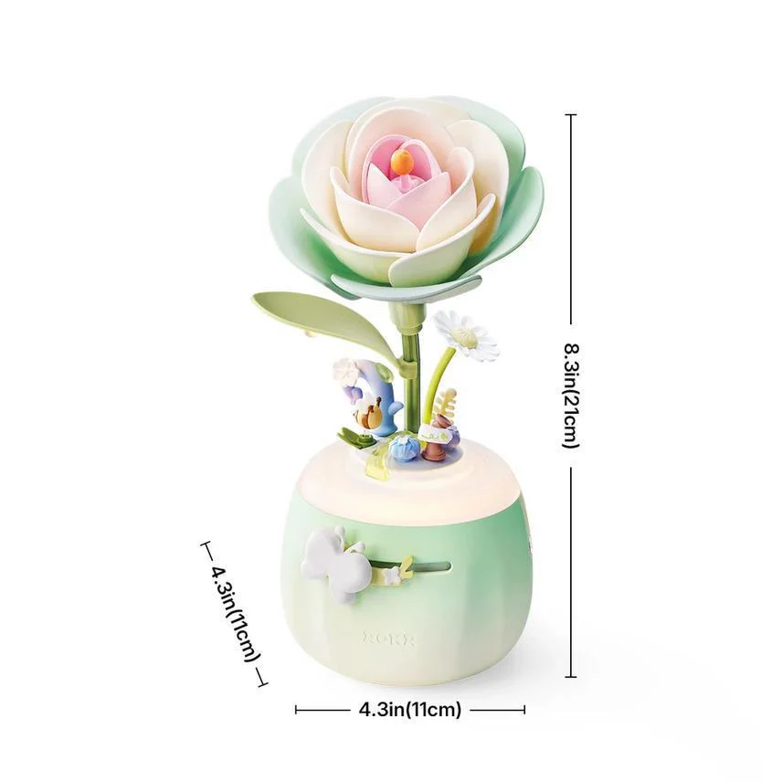 Rokr: Camellia Lamp Diy 3D Flower Night Light - Minty - Image 7