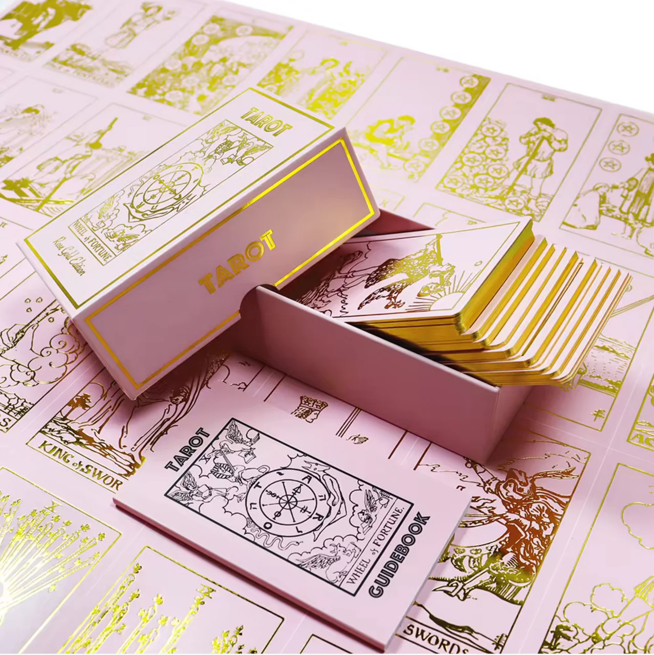 Rose Gold Tarot & Guide - Classic Tarot Design and Gold Foil - Image 5
