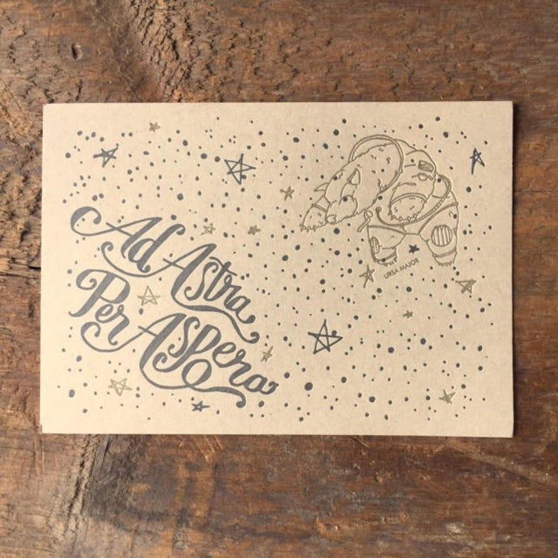 Skylab Letterpress: Ad Astra - 5x7" Letterpressed Postcard