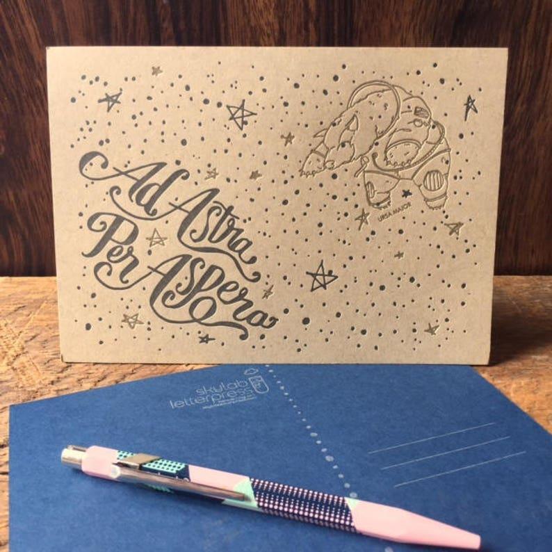 Skylab Letterpress: Ad Astra - 5x7" Letterpressed Postcard - Image 2