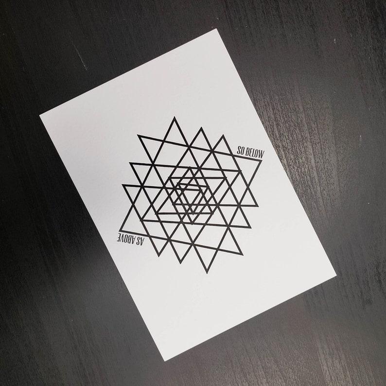 Skylab Letterpress: As Above, So Below Art Print - Letterpressed Print Wall Art - 5x7"