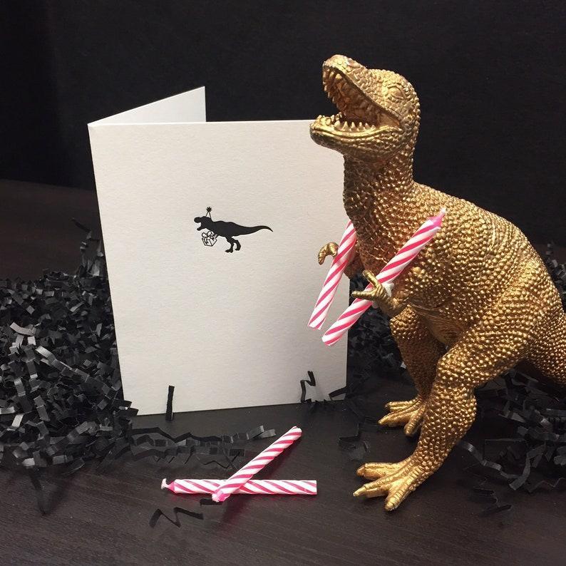 Skylab Letterpress: Birthday T-Rex Card - A2 sized Letterpressed Blank Greeting Card - Image 4