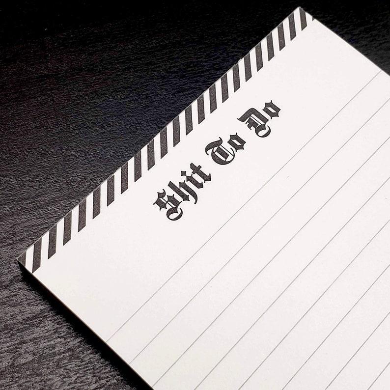 Skylab Letterpress: Goth Sh*t to Do - Letterpressed Notepad - Image 2
