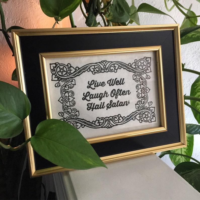 Skylab Letterpress: Hail Satan Art Print - Letterpressed Print Wall Art - 8x10" - Image 2