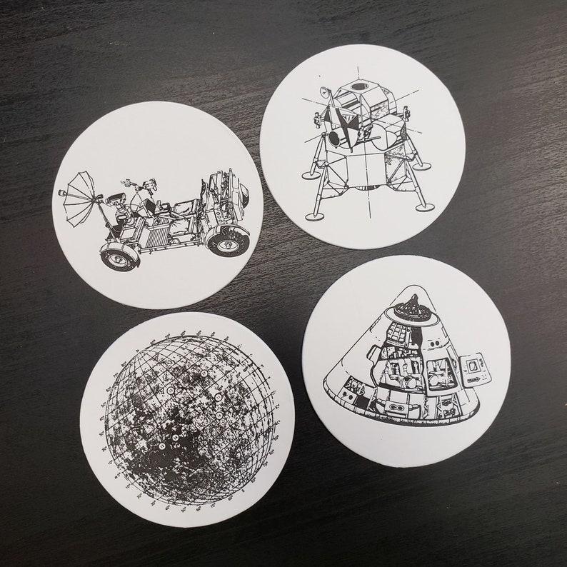Skylab Letterpress: Lunar Landing Coasters - 8 Pack of Letterpressed Coasters